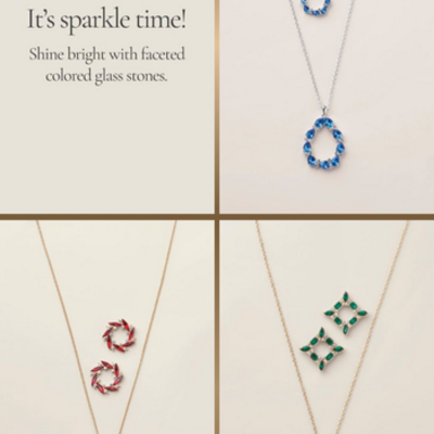 Festive facets necklace & earring set - Thumbnail 3