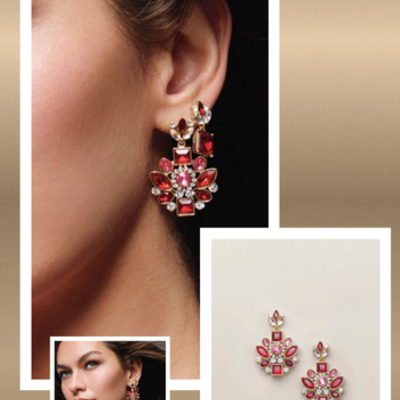 Ruby rose earrings - Thumbnail 3
