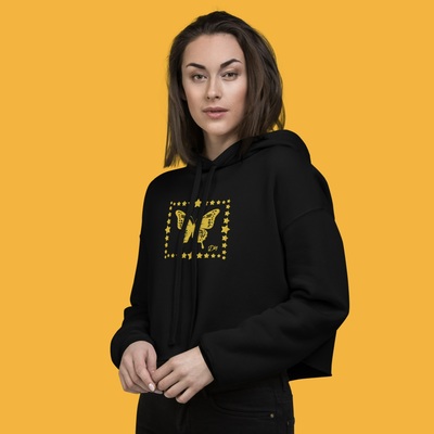 Butterfly Star Map Cropped Hoodie