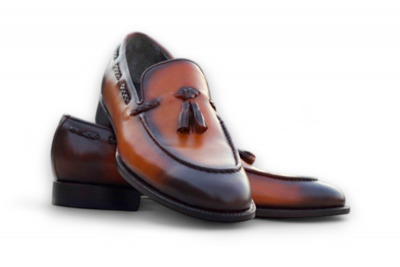 Crafted Leather Handmade Brown Tassel Loafers Dress Shoes for Men