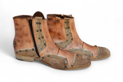 Crafted Leather New Remix Dragon Rock Men Cowboy Ankle High Boots Distressed Brown