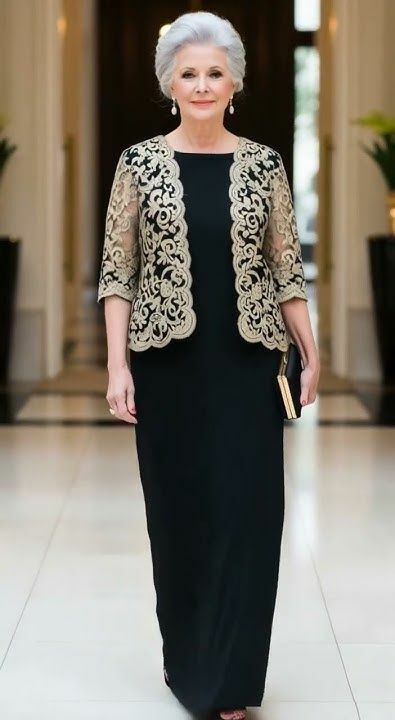 Elegant Black Sheath with Jacket Mother Of Bride /Groom Dresses Evening Formal Gown