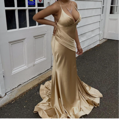Gold Prom Dresses Mermaid Long Length