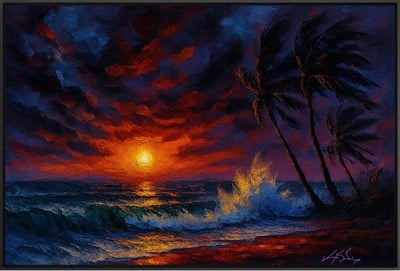 Tempest Ember Seascape Art Print