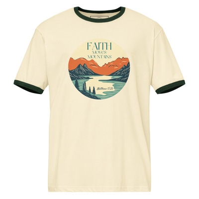 Faith Moves Mountains Unisex ringer t-shirt