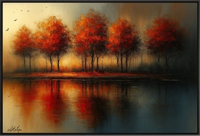 Echoes of Emberlight Landscape Art Print