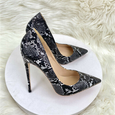 Snakeskin pattern lady high heels 12CM