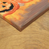 Jack-o'-lantern Jars, Original acrylic painting by N.E.Thompson, Artwork size 8x10 inches - Thumbnail 6