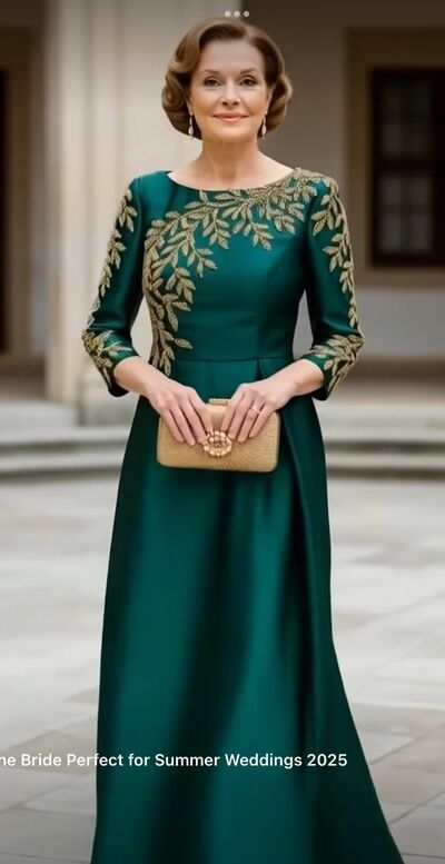 Green Sheath Appliques Mother of Bride/Groom Dress Evening Formal Gowns