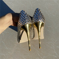 New gold braided high heels 12CM - Thumbnail 2