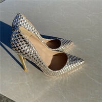 New gold braided high heels 12CM - Thumbnail 6