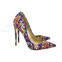 Women's 12CM satin floral high heels - Thumbnail 3