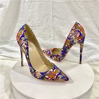 Women's 12CM satin floral high heels - Thumbnail 4