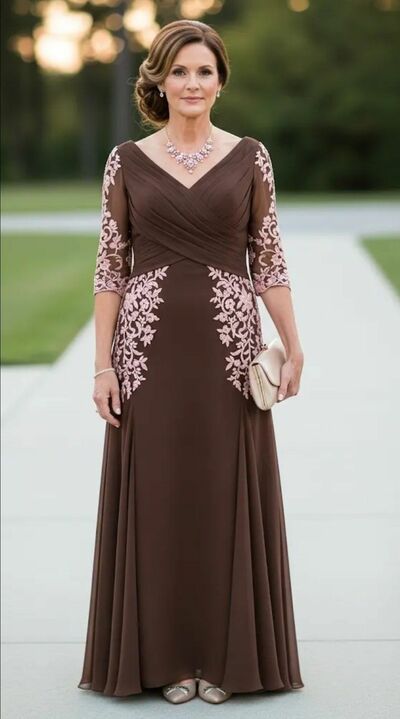 Purple Sheath Appliques Mother of Bride/Groom Dress Evening Formal Gowns
