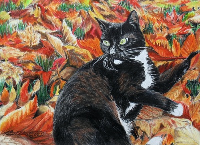 "Fun With Leaves", By N.E.Thompson, Art Print