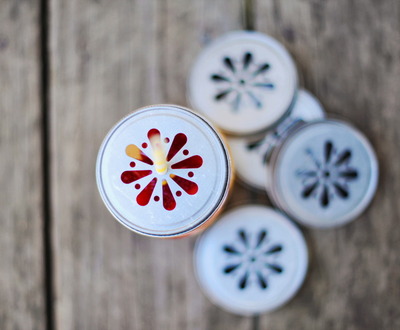 24 Daisy Stamped Mason Jar Lids
