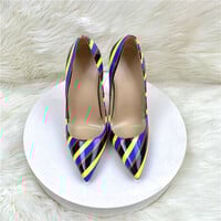 Colorful striped high heels 12CM - Thumbnail 3