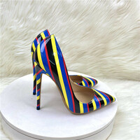 Colorful striped high heels 12CM - Thumbnail 4