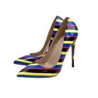 Colorful striped high heels 12CM - Thumbnail 5