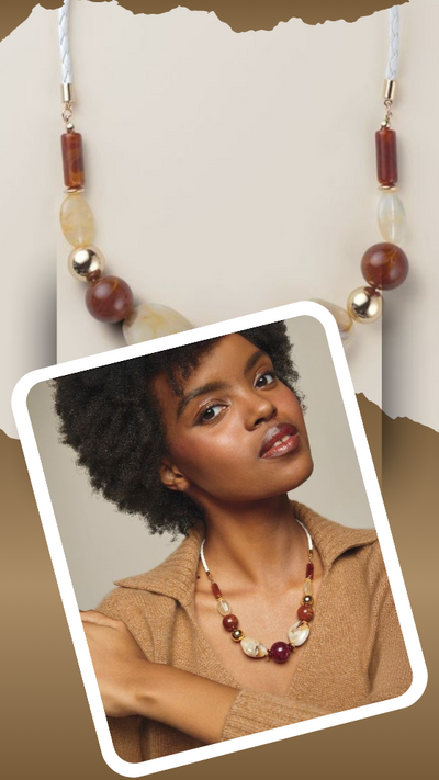 Warm Autumn Beaded Necklace - FINAL SALE