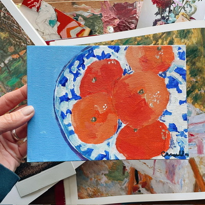 “Gathered” 5x7 inch still life, original painting no.01