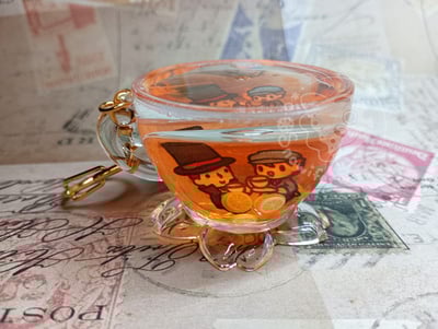 Liquid Professor Layton Teacup Keychain