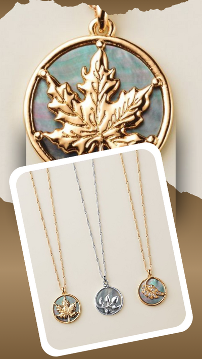 Pearlescent Season Leaf Necklace - FINAL SALE