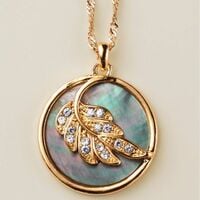 Pearlescent Season Leaf Necklace - FINAL SALE - Thumbnail 4