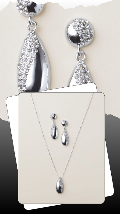 Radiant Pave Teardrop Set - FINAL SALE