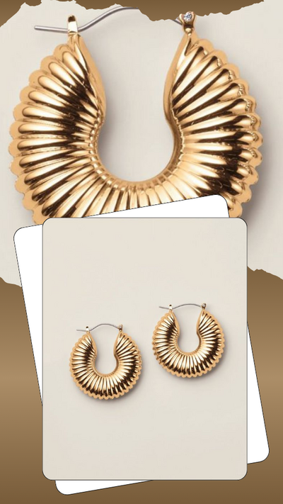 Rippled Flow Hoop Earrings - FINAL SALE