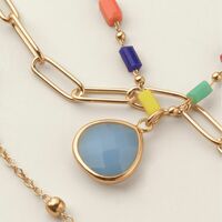 Color Cascade Layered Necklace and Earring Set - FINAL SALE - Thumbnail 3