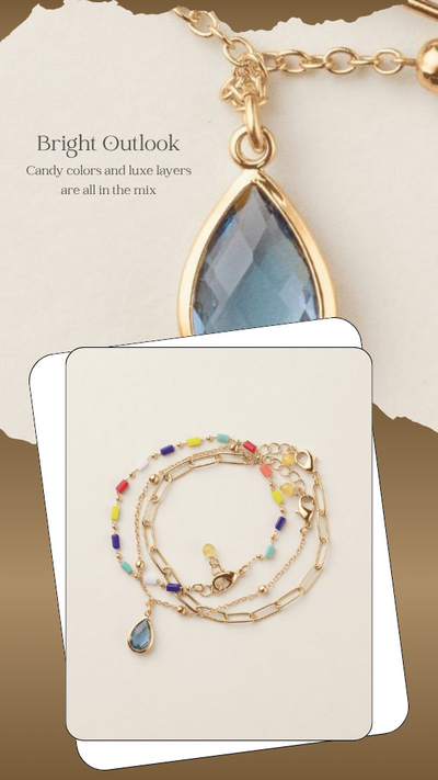 Color Cascade Layered Bracelet - FINAL SALE