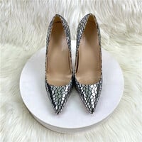 Silver stone pattern high heels 12CM - Thumbnail 2