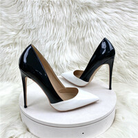 Black and white high heels 12CM - Thumbnail 3