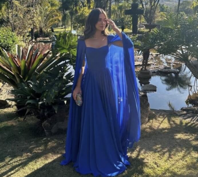 Royal Blue Prom Dress Chiffon Evening Party Dresses