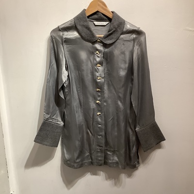 Jane marple Dans Le Salon silver wool cuff and colar shirt