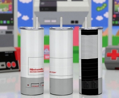 Classic N.E.S. Console Sublimation Tumbler | N.E.S. Entertainment System Retro Gaming | Gamers | 20 oz Skinny