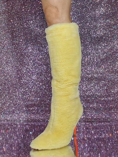 Sexy Fashion Long Boots Pointed Toe Stiletto Solid Patchwork Spicy Girl Knee High Boot Street Style Party Shoes