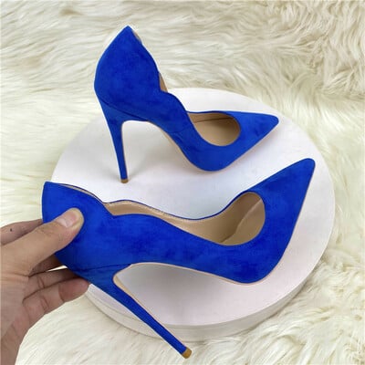 New blue suede high heels 12CM