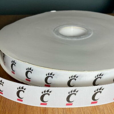 7/8" cincinnati university inspired custom printed grosgrain ribbon - Thumbnail 4