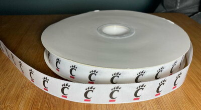 7/8" Cincinnati University Inspired Custom Printed Grosgrain Ribbon