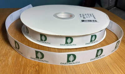 7/8" Dartmouth College Inspired Custom Printed Grosgrain Ribbon