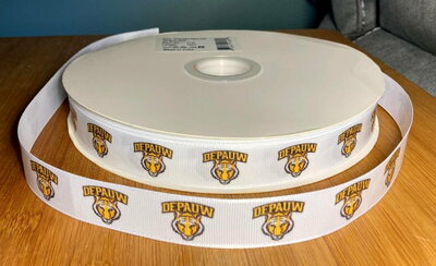 7/8" DePauw University Inspired Custom Printed Grosgrain Ribbon
