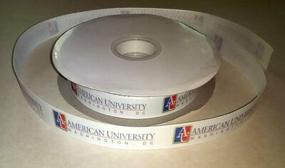 7/8" American University Inspired Custom Printed Grosgrain Ribbon