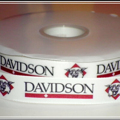 7/8" davidson college inspired custom printed grosgrain ribbon - Thumbnail 1
