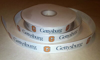 7/8" Gettysburg College Inspired Custom Printed Grosgrain Ribbon