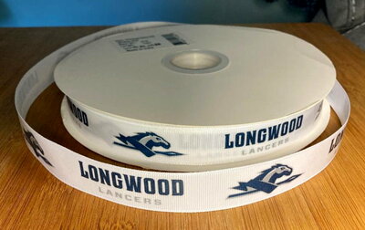 7/8" Longwood University Inspired Custom Printed Grosgrain Ribbon