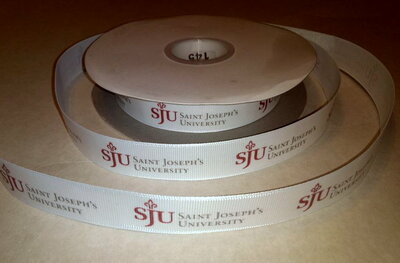 7/8" St. Joseph's University Inspired Custom Printed Grosgrain Ribbon