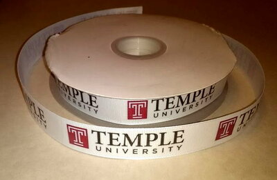 7/8" Temple University Inspired Custom Printed Grosgrain Ribbon