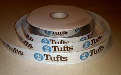 7/8" Tuft's University Inspired Custom Printed Grosgrain Ribbon